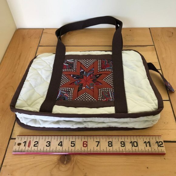 Starburst Quilted Handbag Hand Made Patchwork Organizer Purse + Sewing Pattern - Picture 13 of 16